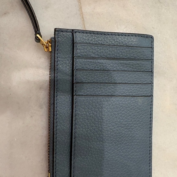 Tory Burch Blue Leather Card Holder - Picture 2 of 2